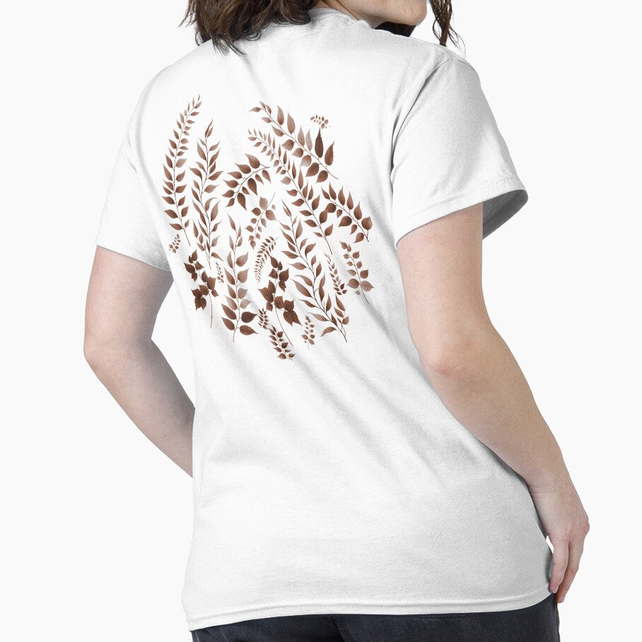 Greenery Botanical Print Brown and Cream by SilverPegasus T-Shirts, Hoodie, Sweatshirt | BlankRebels.com (Image 2)