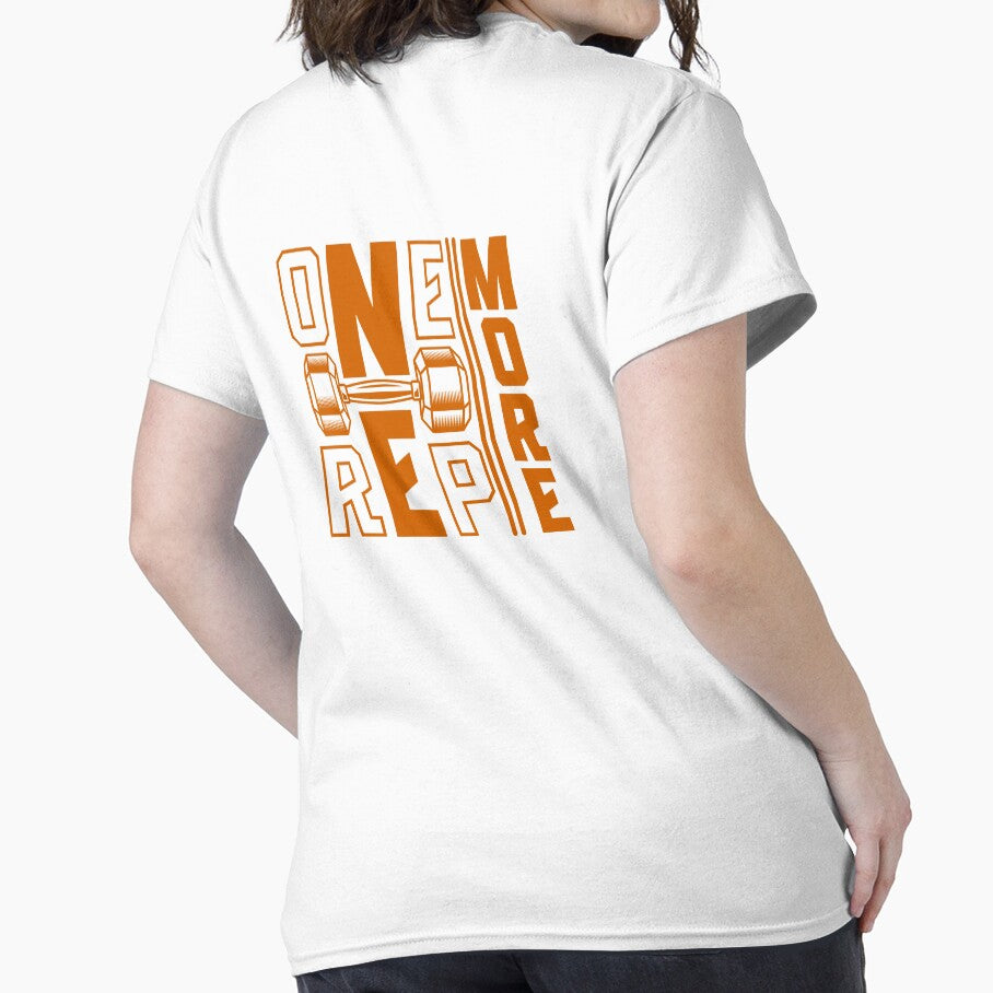 One More Rep - Vintage Orange Gym Motivation Barbell Graphic by Abaseen T-Shirts, Hoodie, Sweatshirt (Image 2)