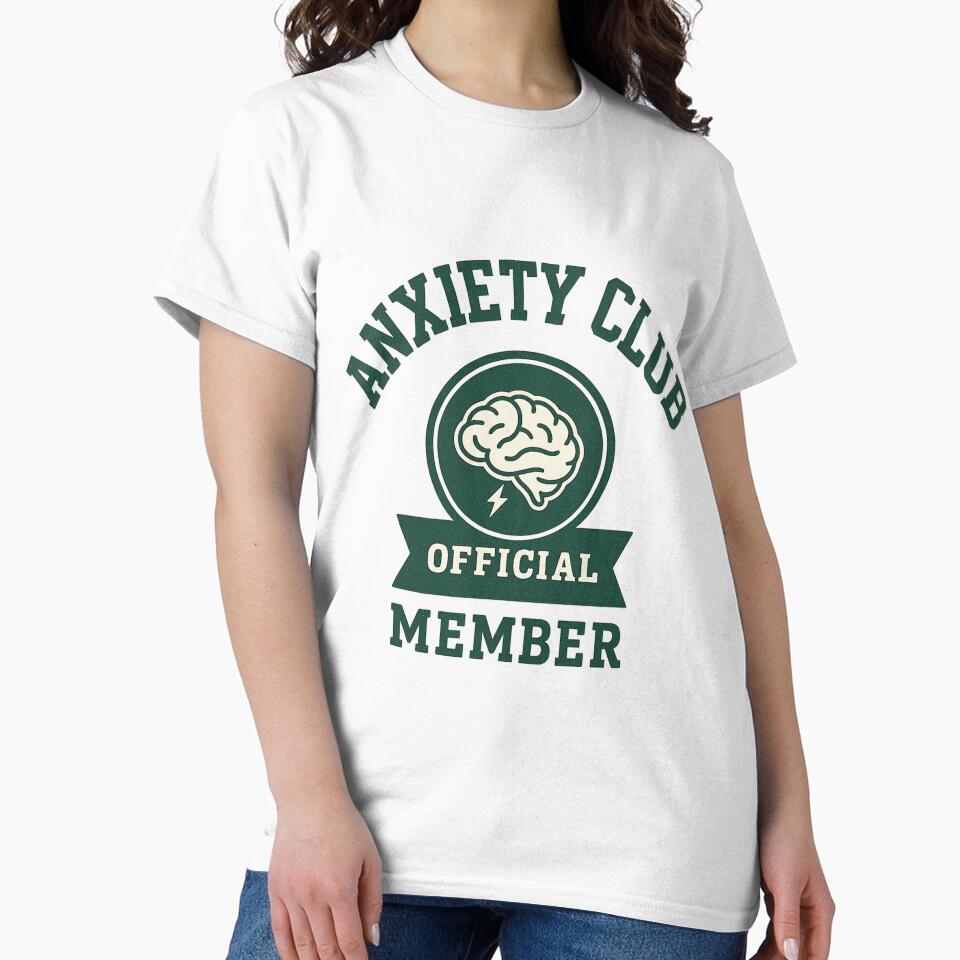 Anxiety Club — Official Member (Retro Collegiate) by Simplystik T-Shirts, Hoodie, Sweatshirt | BlankRebels.com (Image 2)