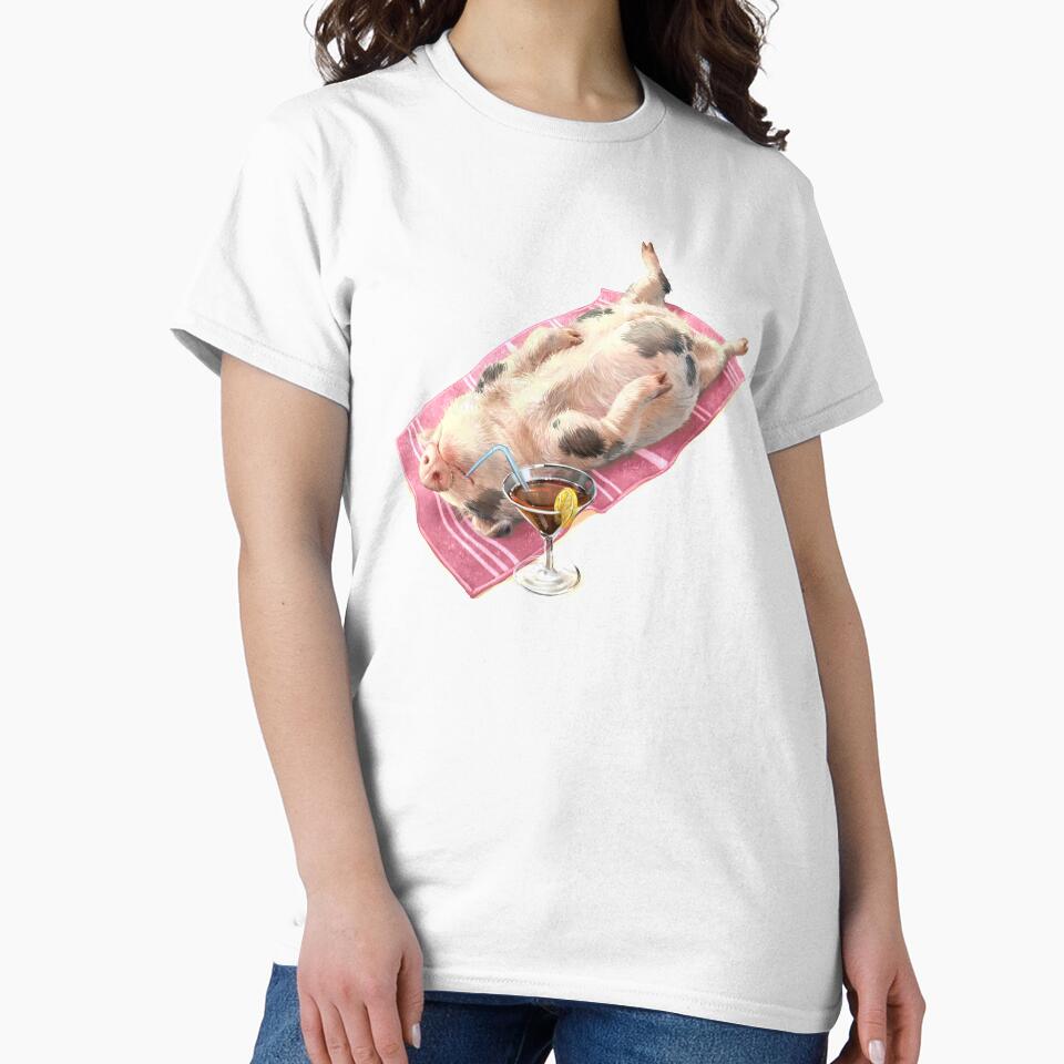 Lazy Pig - pink stripped towel by MerchActually