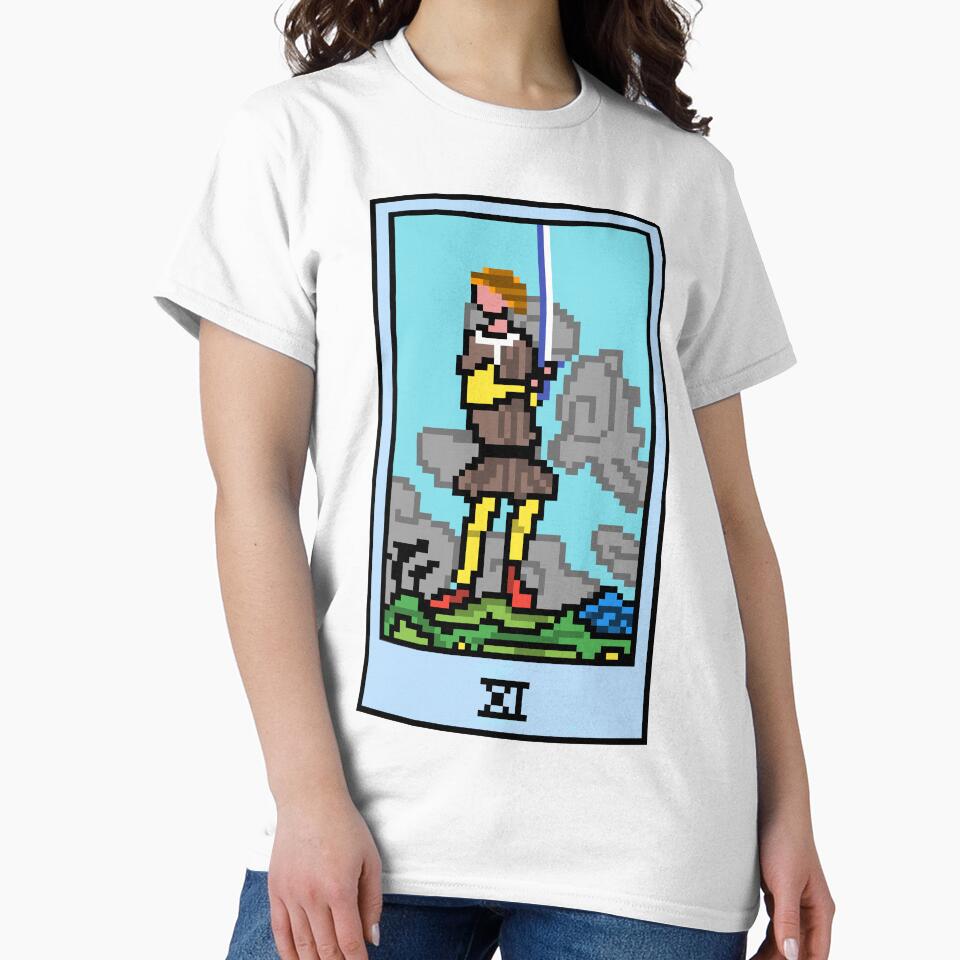 Wait, is this pixel art tarot? Yellow - Minor Arcana 'Page of Swords' (Design for T-shirt, stickers and other... (Image 2)