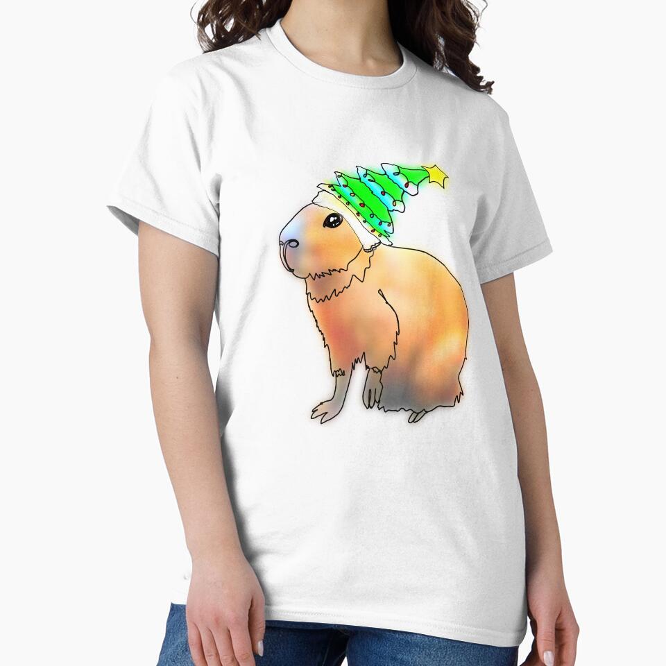 Capybara Wearing a Christmas Tree Hat –animalzinhats by Ashley’sAnimalz T-Shirts, Hoodie, Sweatshirt (Image 2)