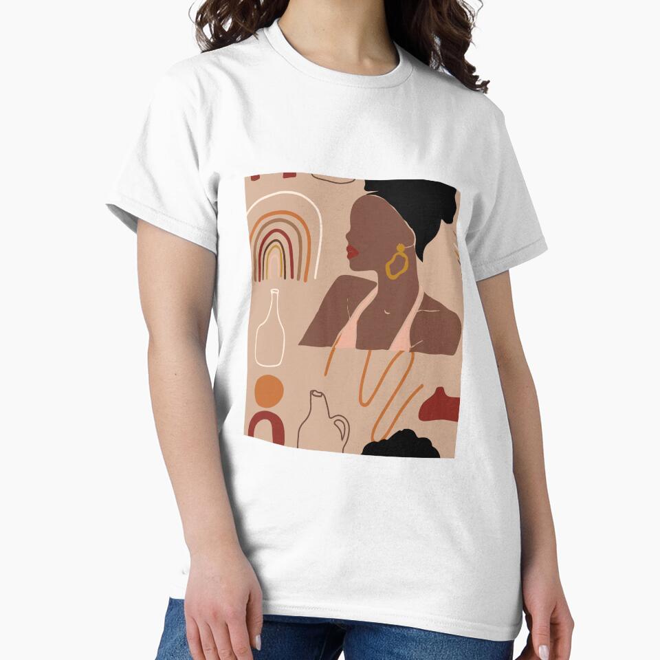 Boho Woman Rainbow Abstract Lines T-Shirts, Hoodie, Sweatshirt