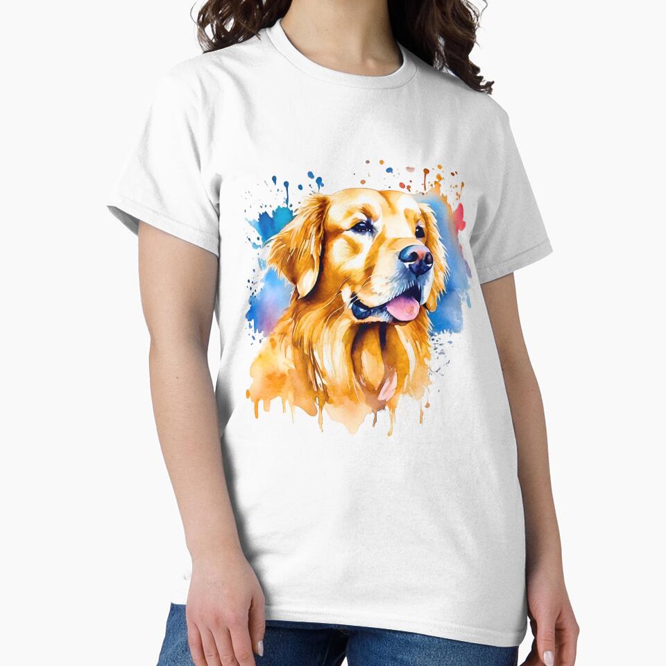 Golden Retriever Watercolor by Fredster1966 T-Shirts, Hoodie, Sweatshirt | BlankRebels.com (Image 2)