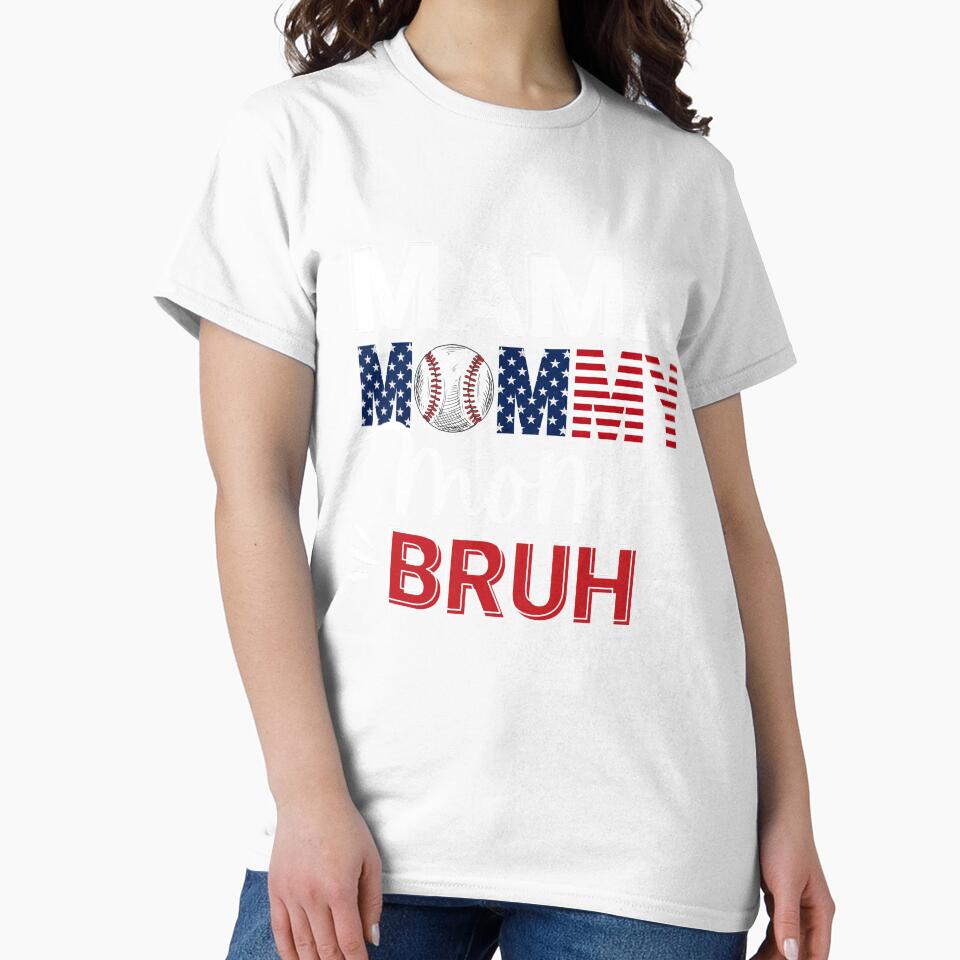 Mama Mommy Mom Bruh Soccer Mom USA Flag by Sasikharn