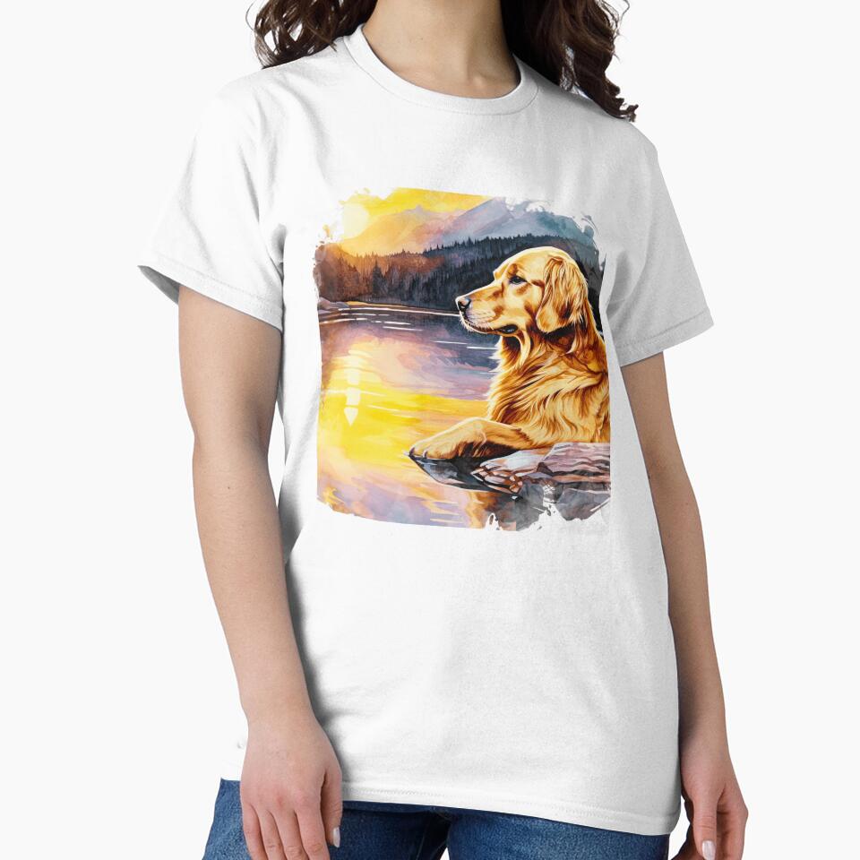 Golden Retriever By The Mountains by TheAnimalZ00 T-Shirts, Hoodie, Sweatshirt | BlankRebels.com (Image 2)
