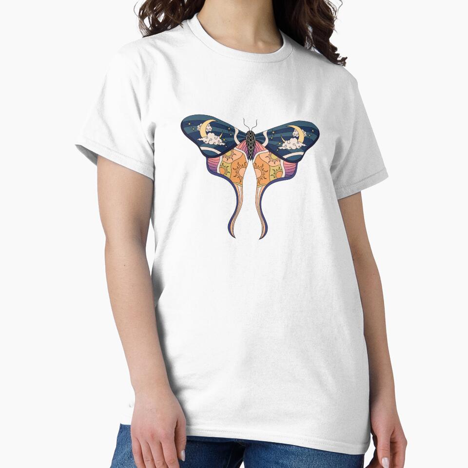 Colourful moth sun and moon celestial vibes by waltcrystal T-Shirts, Hoodie, Sweatshirt | BlankRebels.com (Image 2)