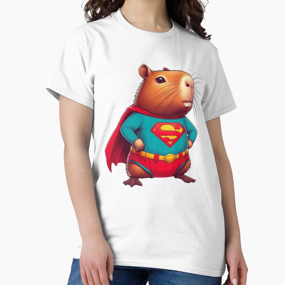 Super Capybara – Cute Superhero Animal Illustration by Just a Pixel T-Shirts, Hoodie, Sweatshirt | BlankRebels.com (Image 2)