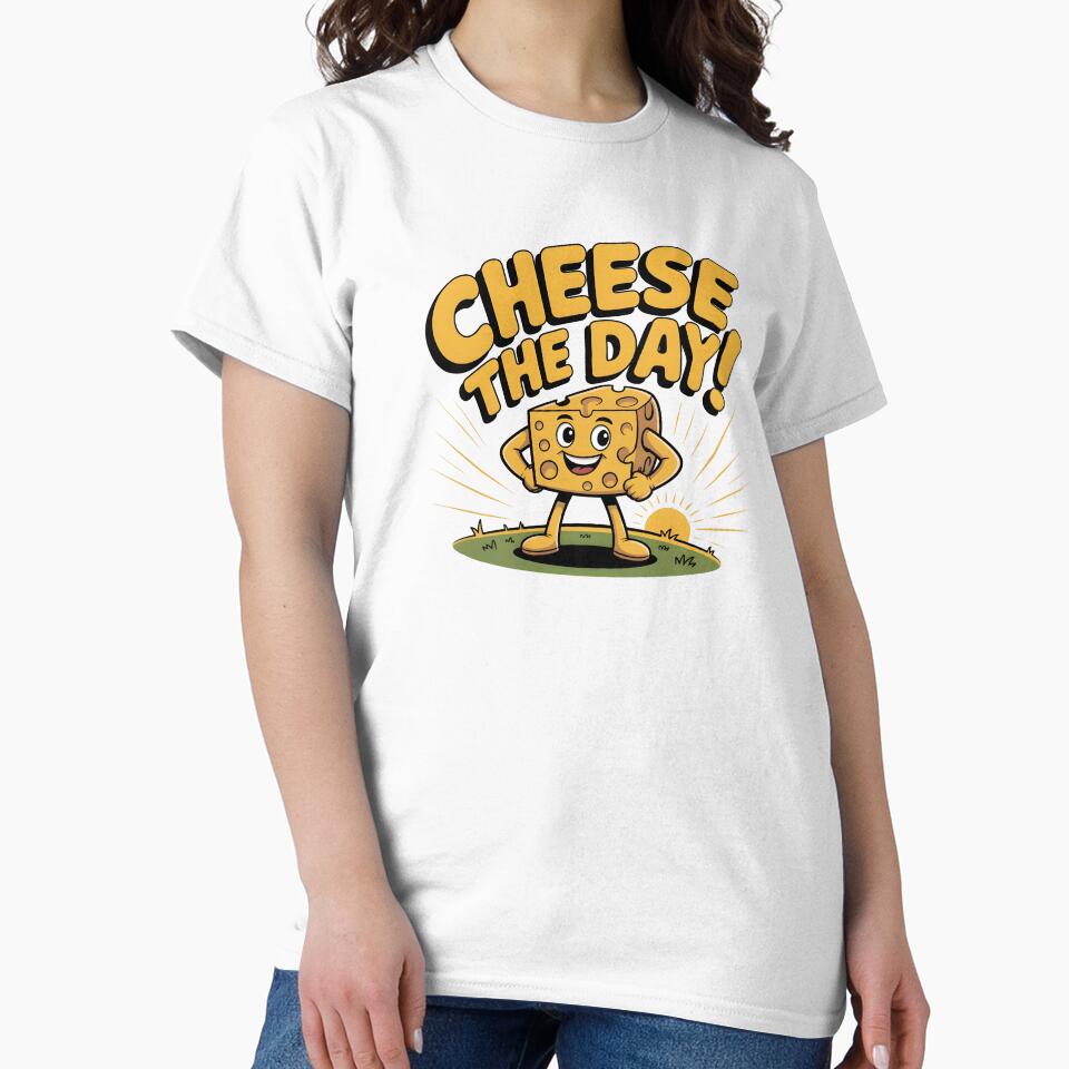 Cheese the Day – Funny Cheese Pun Motivational Design by Estalon