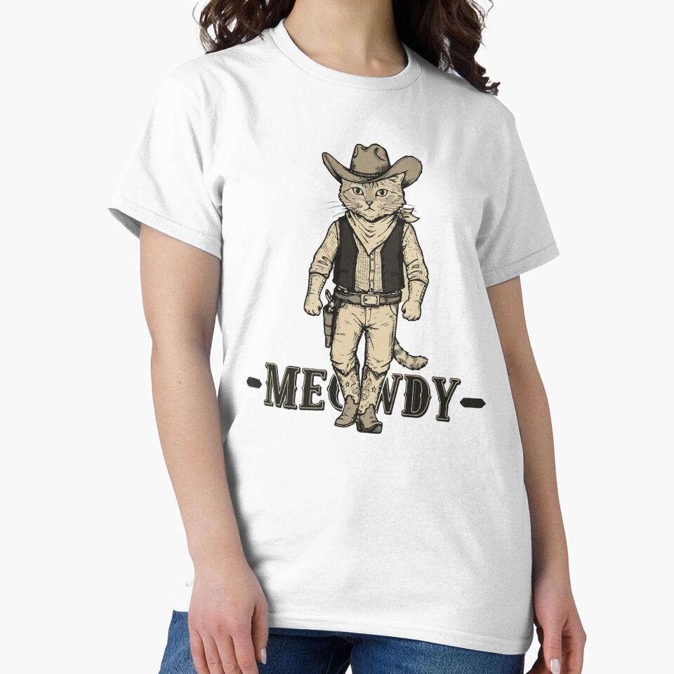 Cowboy Cat Vintage Western Illustration - Meowdy by -DEEWOLF- T-Shirts, Hoodie, Sweatshirt | BlankRebels.com (Image 2)