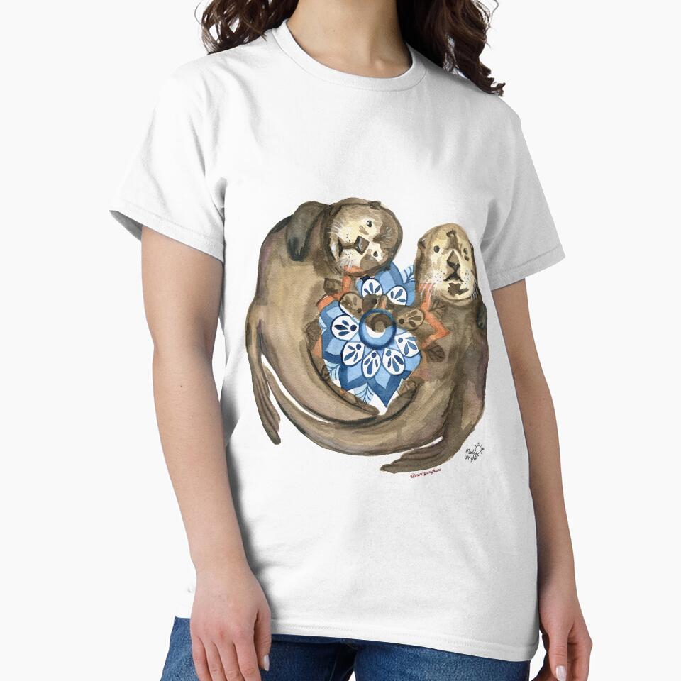 Two Otters by marleywrightart T-Shirts, Hoodie, Sweatshirt | BlankRebels.com (Image 2)