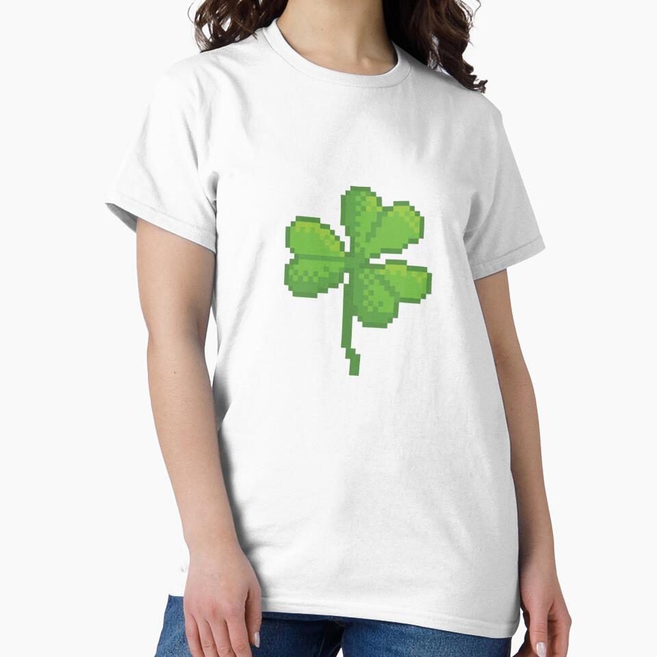 3 clover pixel design by FrostCore1 T-Shirts, Hoodie, Sweatshirt | BlankRebels.com (Image 2)