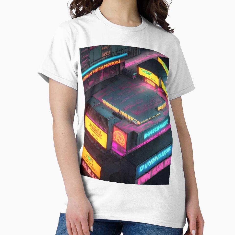 Cyberpunk Grunge Futuristic City Rooftop by Esterlane T-Shirts, Hoodie, Sweatshirt | BlankRebels.com (Image 2)