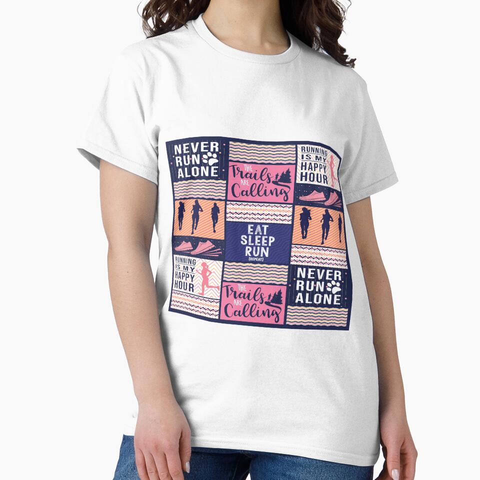 Run girl eat sleep run pattern by Mnightsa T-Shirts, Hoodie, Sweatshirt | BlankRebels.com (Image 2)