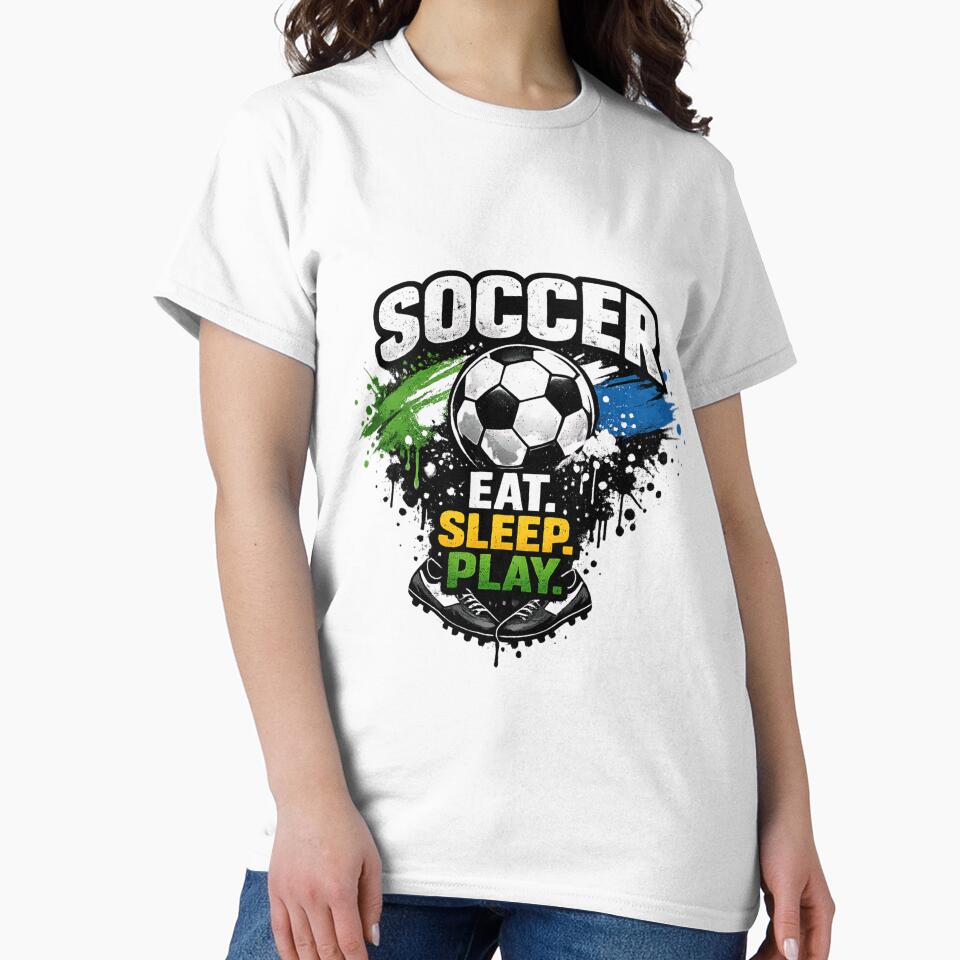 Eat Sleep Play Soccer – Football Paint Splatter Graphic for Soccer Lovers by MDC-99
