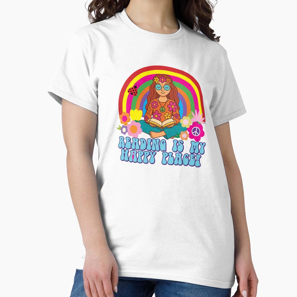 Reading is My Hippy Place by Jhullie T-Shirts, Hoodie, Sweatshirt | BlankRebels.com (Image 2)