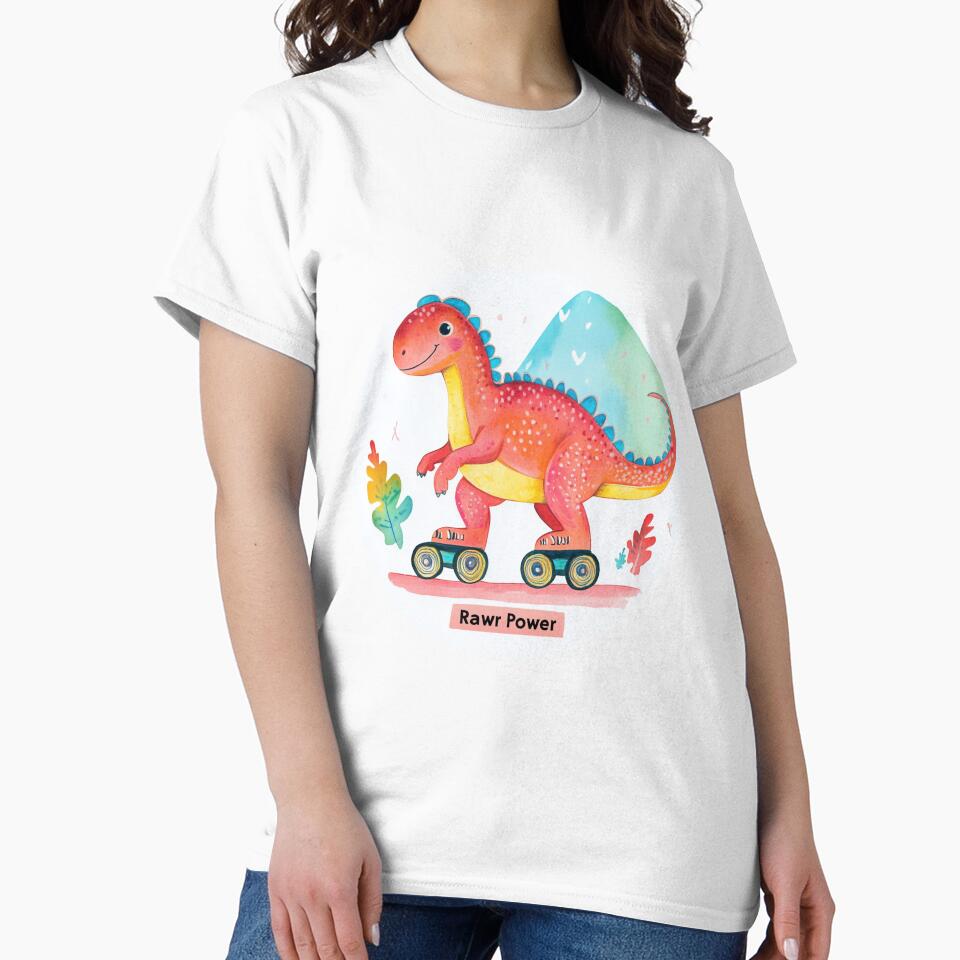 Funny dinosaur on colorful roller skates by Blanket Ink T-Shirts, Hoodie, Sweatshirt | BlankRebels.com (Image 2)