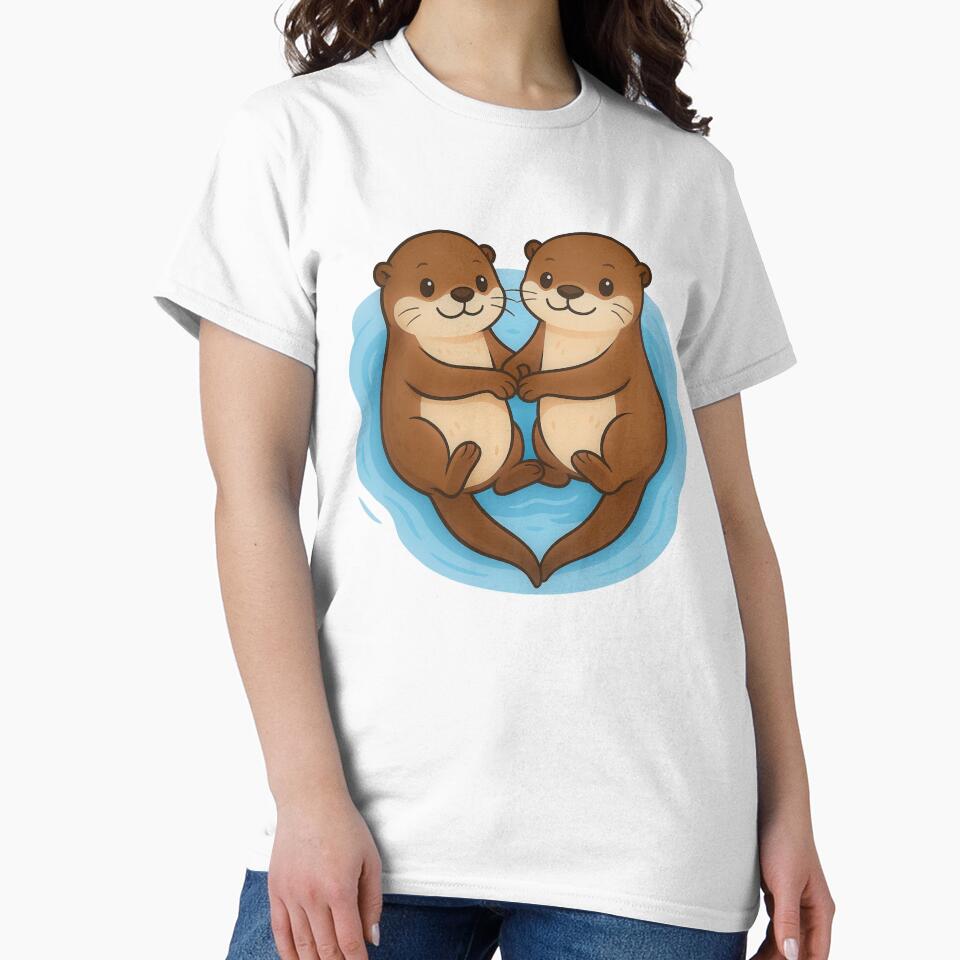 Cute Otter Couple by HoneyBreezeCo T-Shirts, Hoodie, Sweatshirt | BlankRebels.com (Image 2)