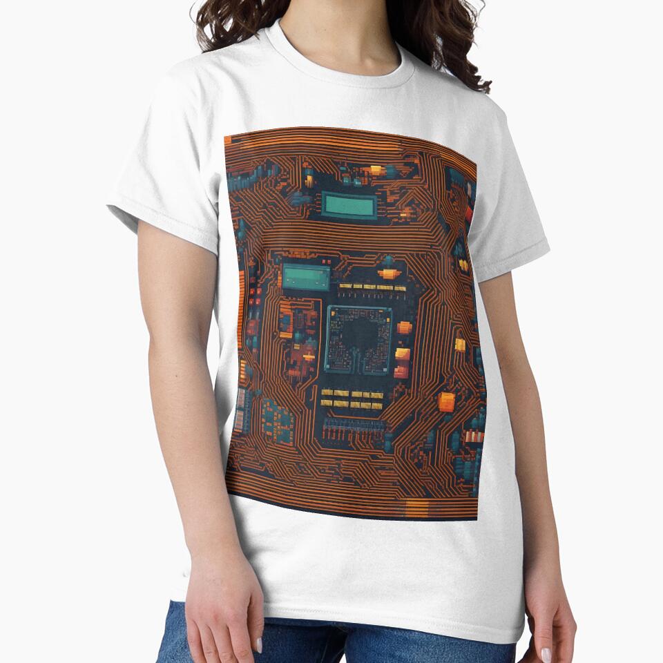 Cyber Symmetry – Pixel Art Circuit Board Illustration by Esterlane T-Shirts, Hoodie, Sweatshirt | BlankRebels.com (Image 2)