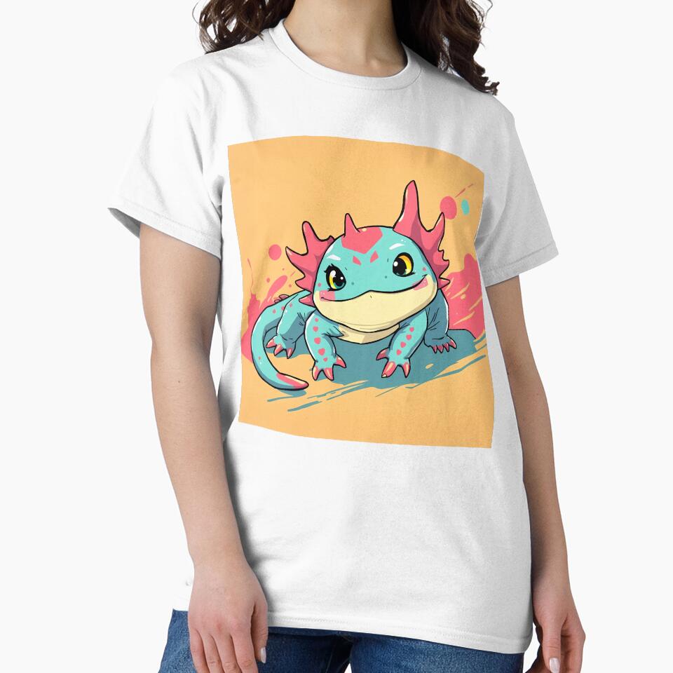 Kawaii Axolotl Adventure – Cute & Playful Cartoon Axolotl by KateVil T-Shirts, Hoodie, Sweatshirt | BlankRebels.com (Image 2)