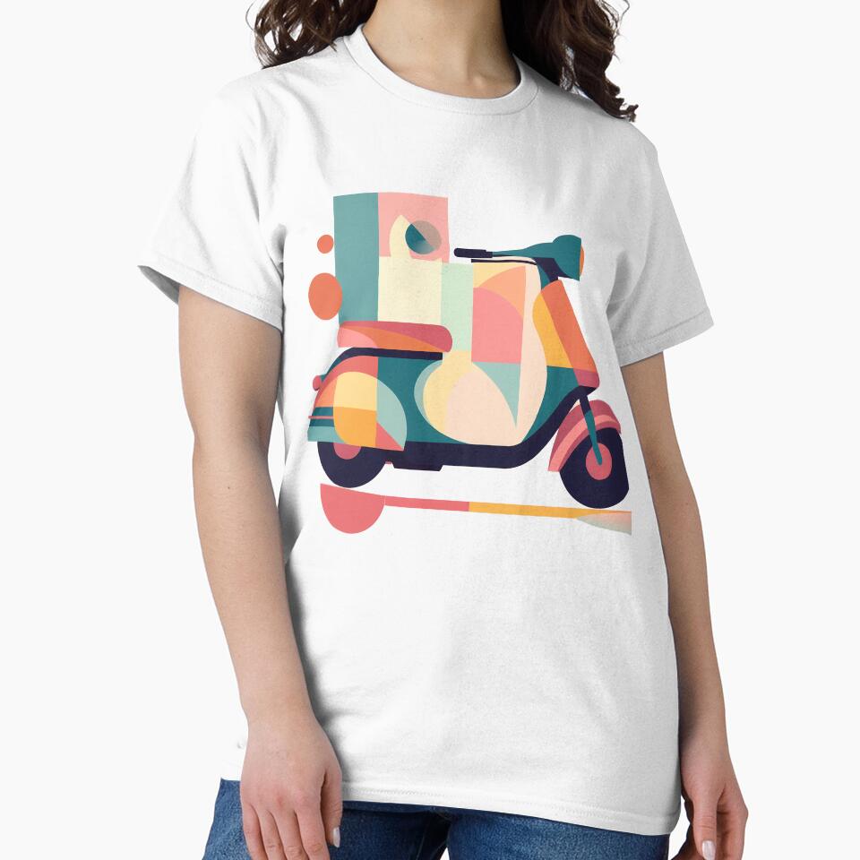 Scooter as Minimal Bauhaus Style Art by OzzFrequency T-Shirts, Hoodie, Sweatshirt | BlankRebels.com (Image 2)