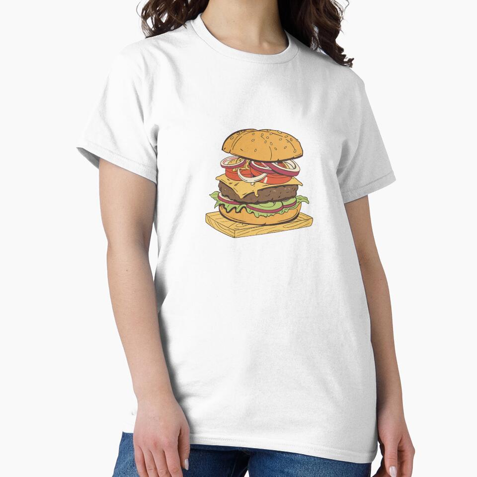Cheesy Burger Delight – Juicy and Tasty Food Art by Warungid T-Shirts, Hoodie, Sweatshirt | BlankRebels.com (Image 2)