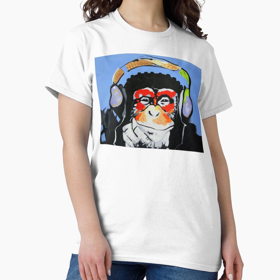 DJ Monkey Banksy by judycarpente313 T-Shirts, Hoodie, Sweatshirt | BlankRebels.com (Image 2)