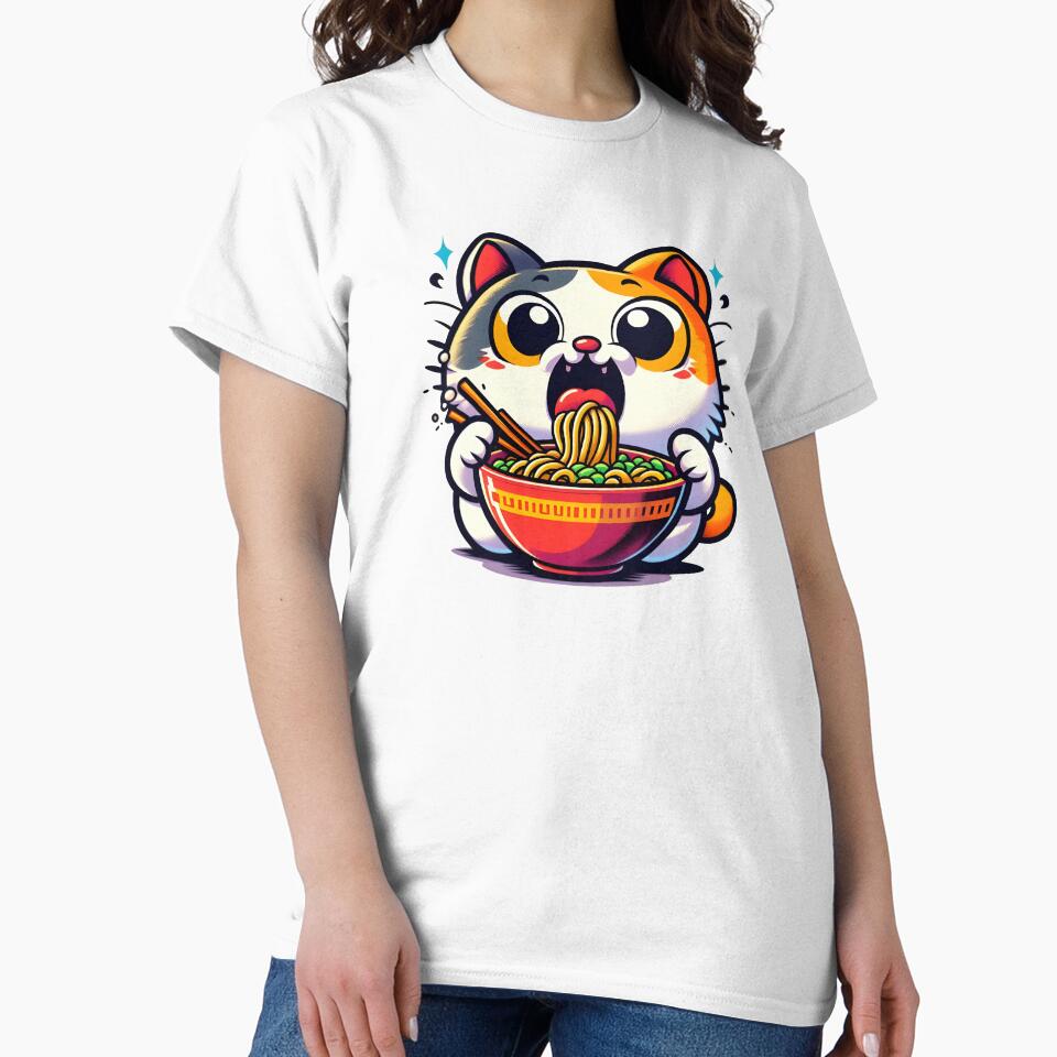 Funny Ginger Cat Eating Ramen T-Shirts, Hoodie, Sweatshirt