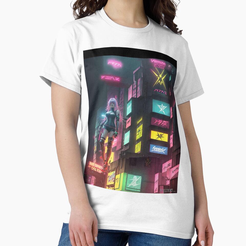 Neon Pulse: Cyberpunk City Block by Esterlane T-Shirts, Hoodie, Sweatshirt | BlankRebels.com (Image 2)
