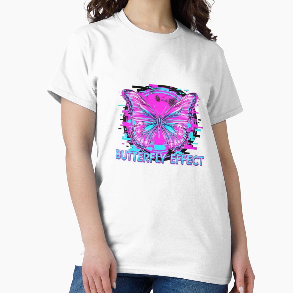 Y2K Cyber Butterfly Effect - Glitch Aesthetic Art by KrovusLab T-Shirts, Hoodie, Sweatshirt | BlankRebels.com (Image 2)