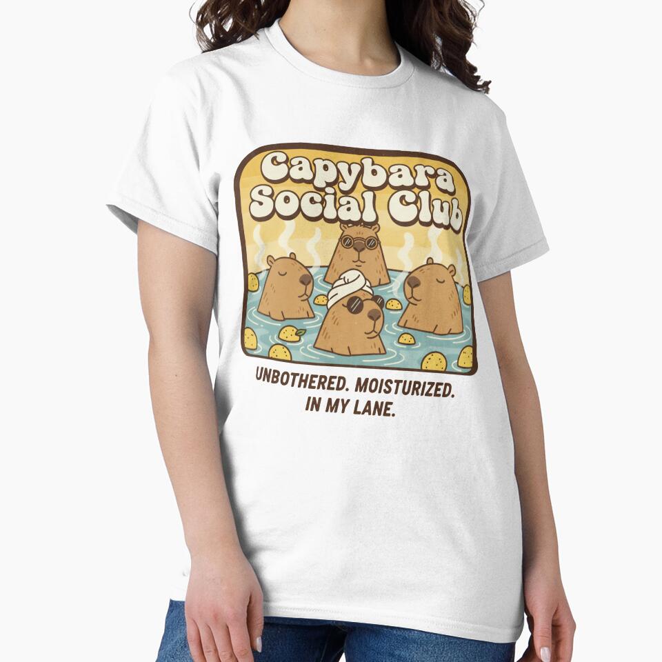 Capybara Social Club - Retro & Unbothered by Barek532 T-Shirts, Hoodie, Sweatshirt | BlankRebels.com (Image 2)