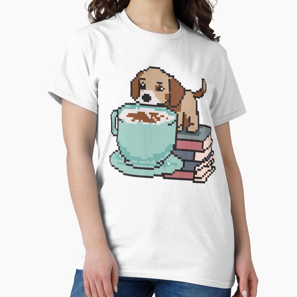 Books and Coffee and Dogs and Social Justice Pixel art by TeaTwenty T-Shirts, Hoodie, Sweatshirt | BlankRebels.com (Image 2)