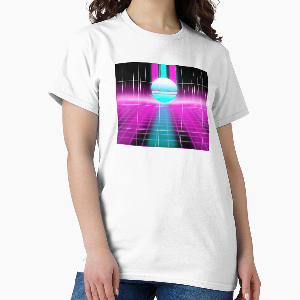 synthwave sunset grid l vaporwave sunset grid retro by Bossin T-Shirts, Hoodie, Sweatshirt | BlankRebels.com (Image 2)