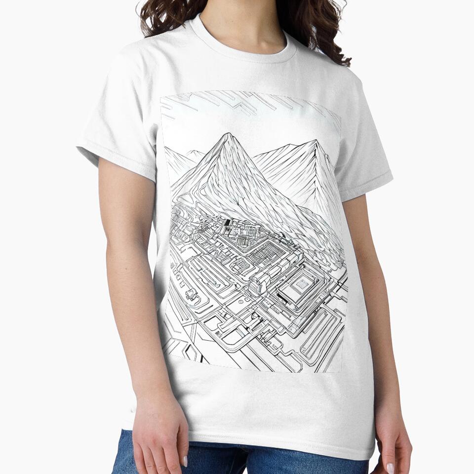 Minimalist Mountain & Circuit Board Abstract Art by Esterlane T-Shirts, Hoodie, Sweatshirt | BlankRebels.com (Image 2)