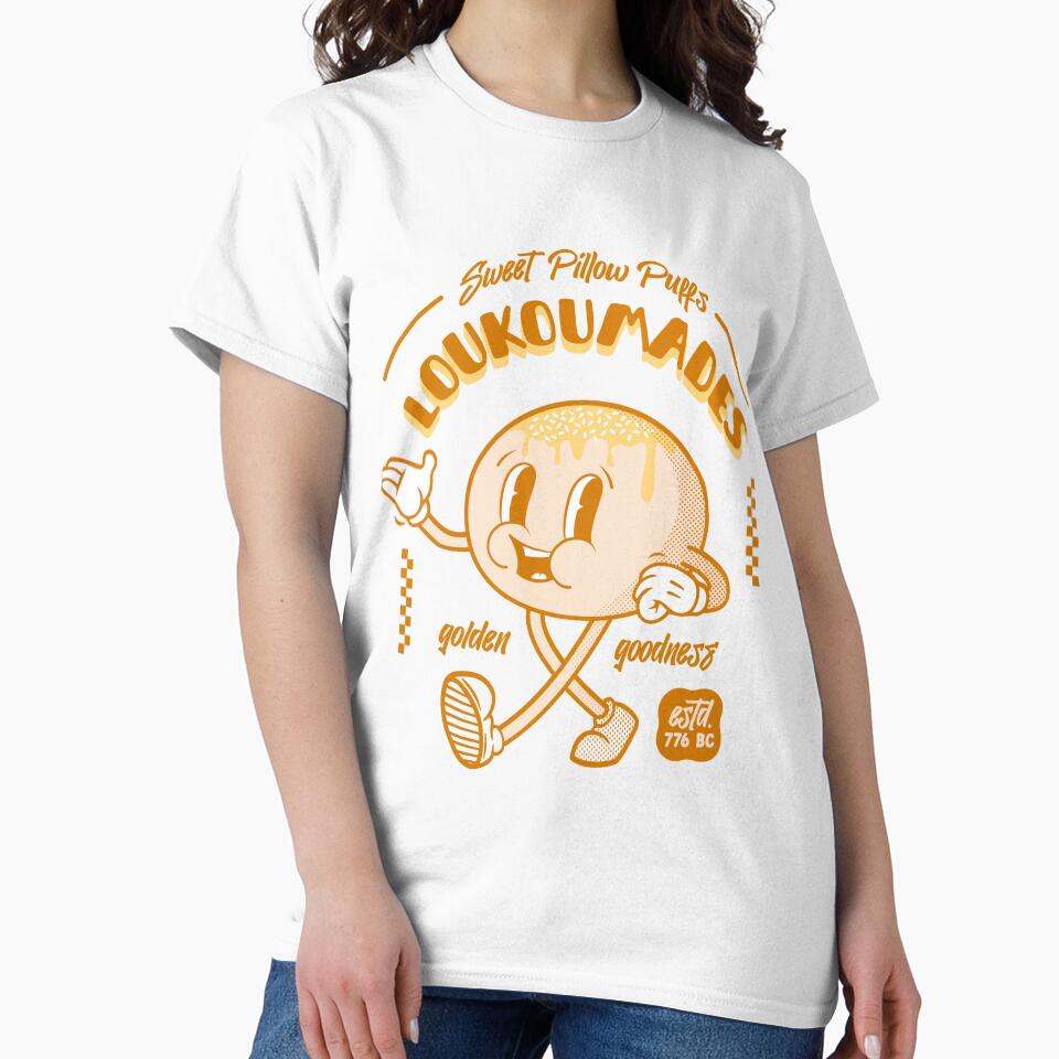 Greek Loukoumades Beignets Donut Retro Mascot Tshirt by GreekTs