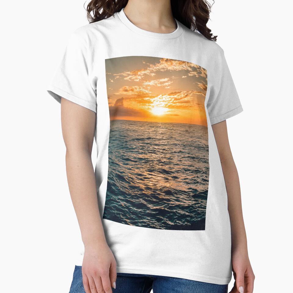 Summer Ocean Sunset Sky, Ocean Waves by newburyboutique T-Shirts, Hoodie, Sweatshirt | BlankRebels.com (Image 2)