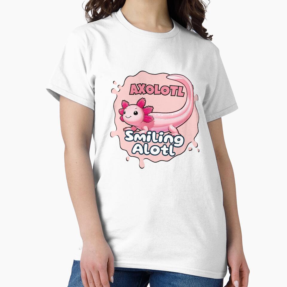 Cute Axolotl Sticker Smiling Alotl by SaavedraDesign T-Shirts, Hoodie, Sweatshirt | BlankRebels.com (Image 2)