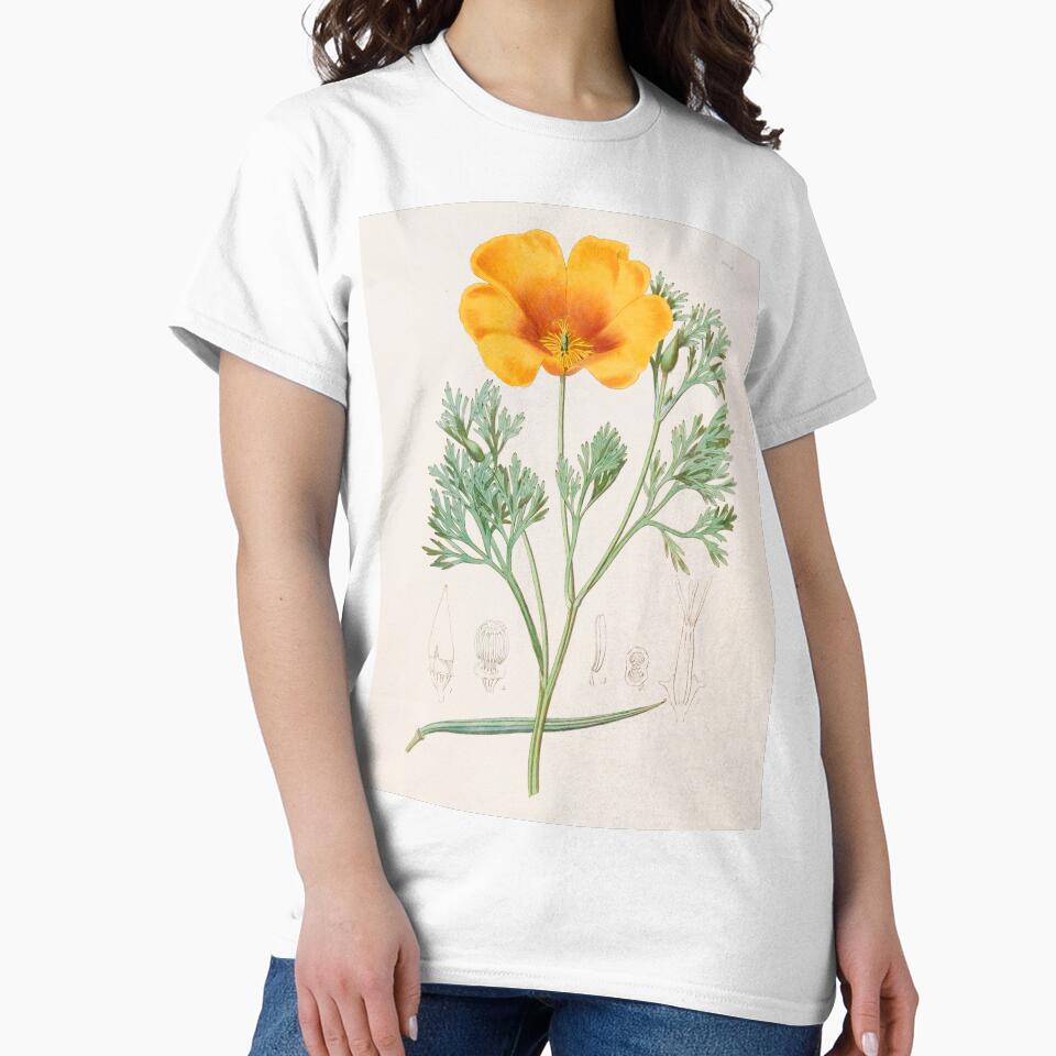 California Poppy - Eschscholzia californica by FloraObscura T-Shirts, Hoodie, Sweatshirt | BlankRebels.com (Image 2)
