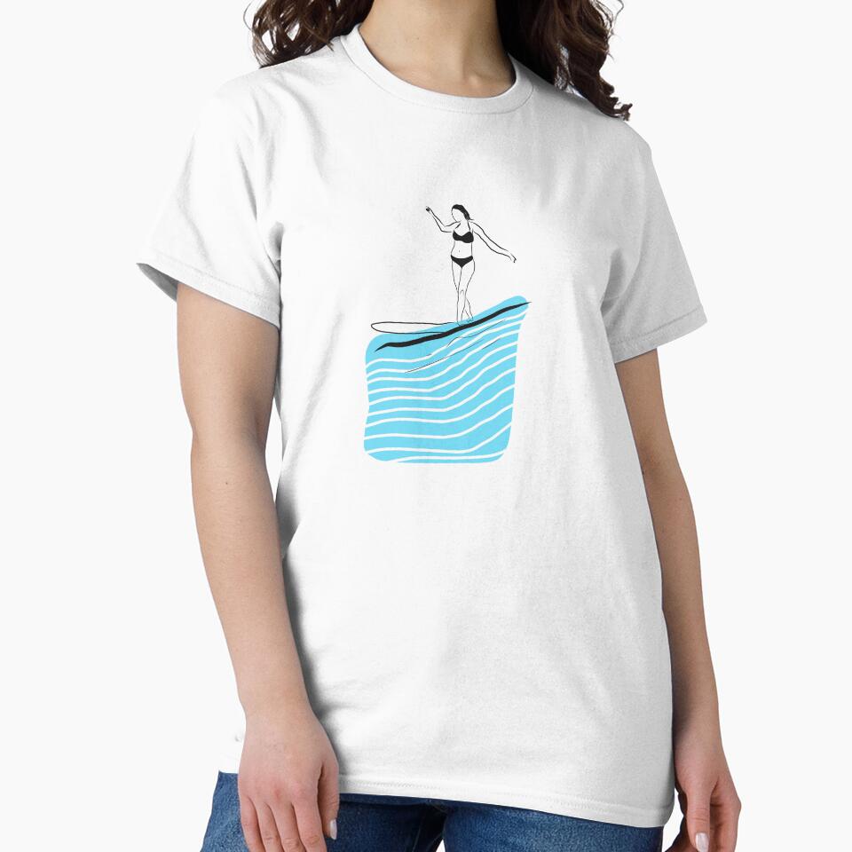 Surfing longboarding minimalist design waves by Tropical Blood T-Shirts, Hoodie, Sweatshirt | BlankRebels.com (Image 2)
