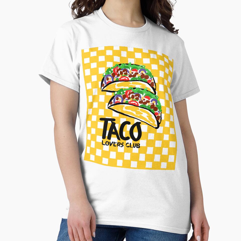 Taco Lovers Club Yellow Checkered Vintage Illustration by MaiZephyr
