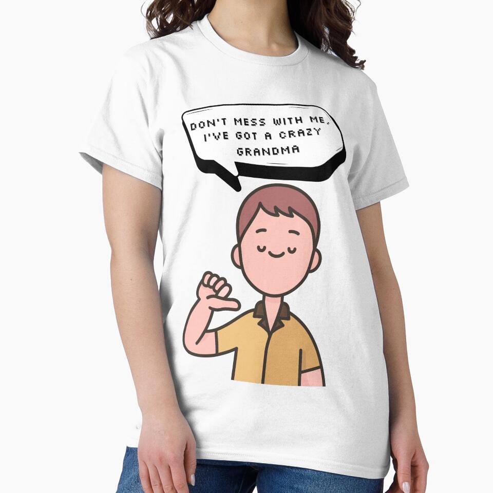 Don't mess with me, I've got a crazy grandma | Pixel Style by CircinusStore T-Shirts, Hoodie, Sweatshirt (Image 2)