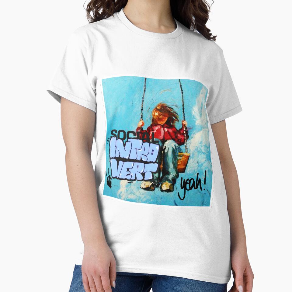 Introvert Quote Retro Painting Design by Unstocks T-Shirts, Hoodie, Sweatshirt | BlankRebels.com (Image 2)