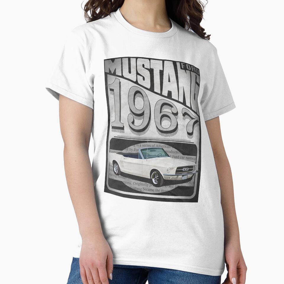 White 1967 Ford Mustang Design by amnelson05 T-Shirts, Hoodie, Sweatshirt | BlankRebels.com (Image 2)