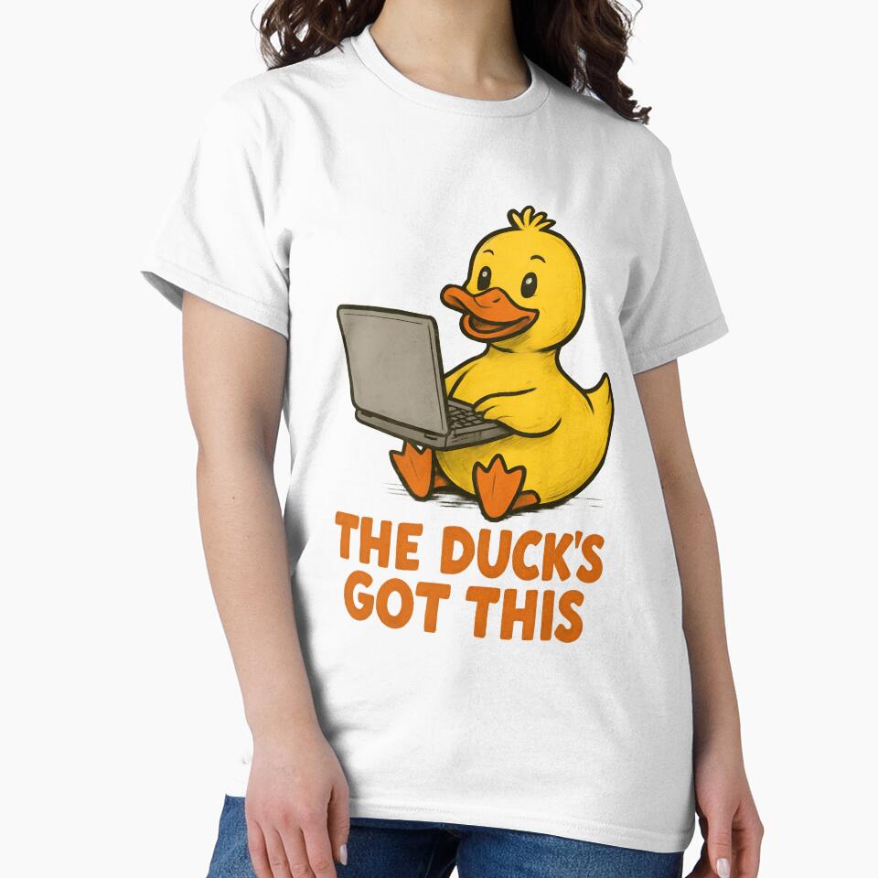 Confident Duck With Laptop – “The Duck’s Got This” by Rocklights T-Shirts, Hoodie, Sweatshirt | BlankRebels.com (Image 2)