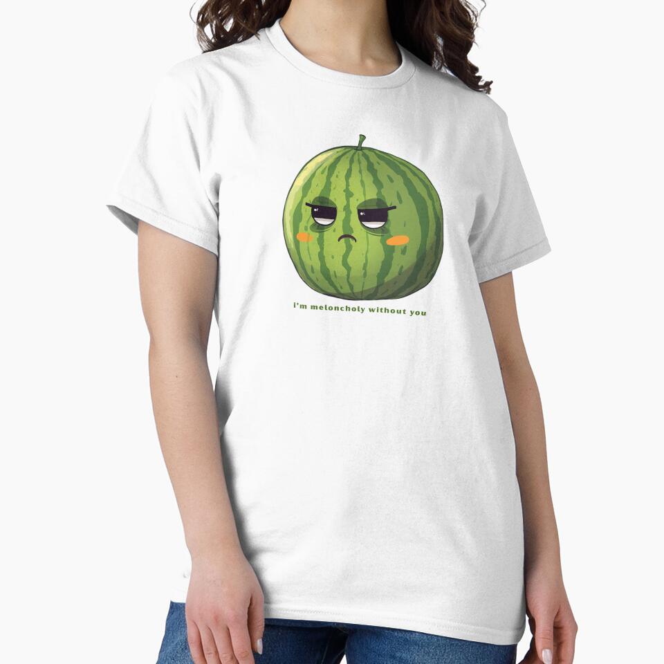 I’m Meloncholy Without You - Cute Pun | TeeHee Puns Funny Design by TeeHee Puns
