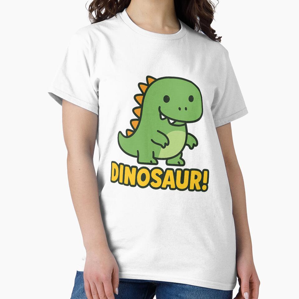 Cute Green Dinosaur – Fun Cartoon Dino for Kids by Mateusz Olczyk T-Shirts, Hoodie, Sweatshirt | BlankRebels.com (Image 2)