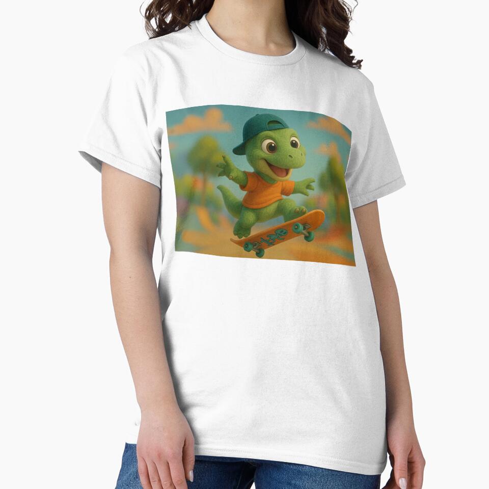Skater Xiaosaurus Dinosaur by Sillytoe T-Shirts, Hoodie, Sweatshirt | BlankRebels.com (Image 2)