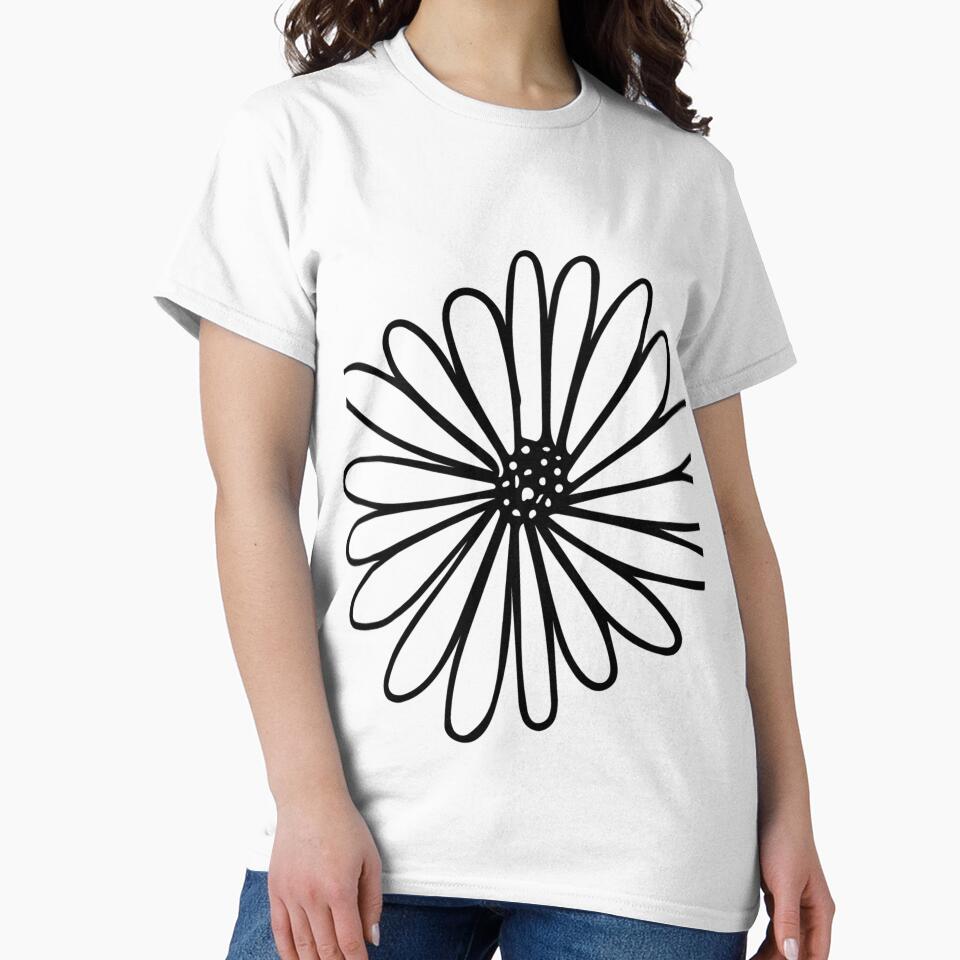 Aesthetic Daisy Minimalist Line Art by synthesizer T-Shirts, Hoodie, Sweatshirt | BlankRebels.com (Image 2)