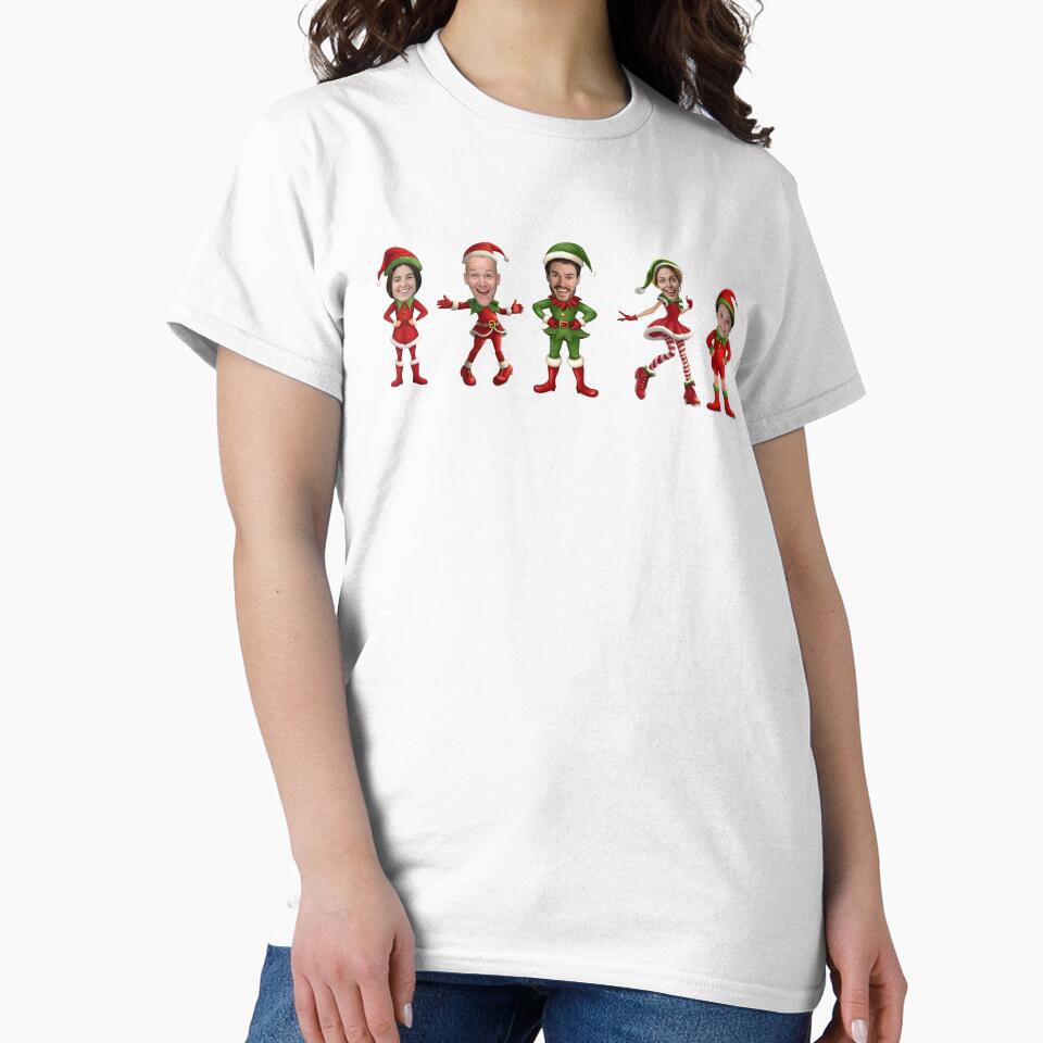Personalized Elf Face Christma Matching Family Funny Elf Holiday Party Outfits by AlejandrinKloc T-Shirts,... (Image 2)