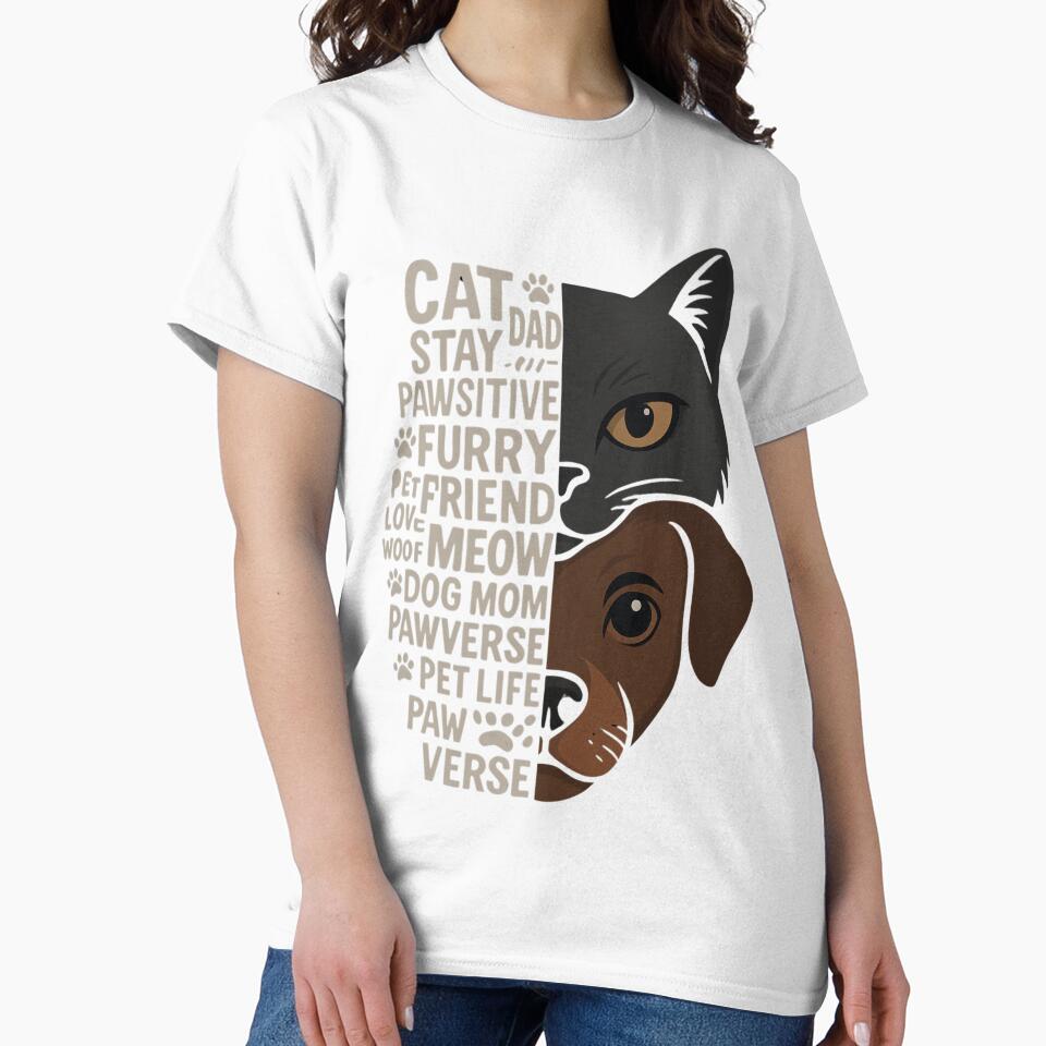Pet Portrait Typography – Cat & Dog Lovers Design | Pawverse by Pawverse_KM T-Shirts, Hoodie, Sweatshirt (Image 2)